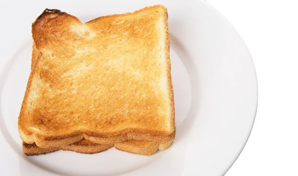 Brot Toast Auf Weißem Hintergrund — Stockfoto