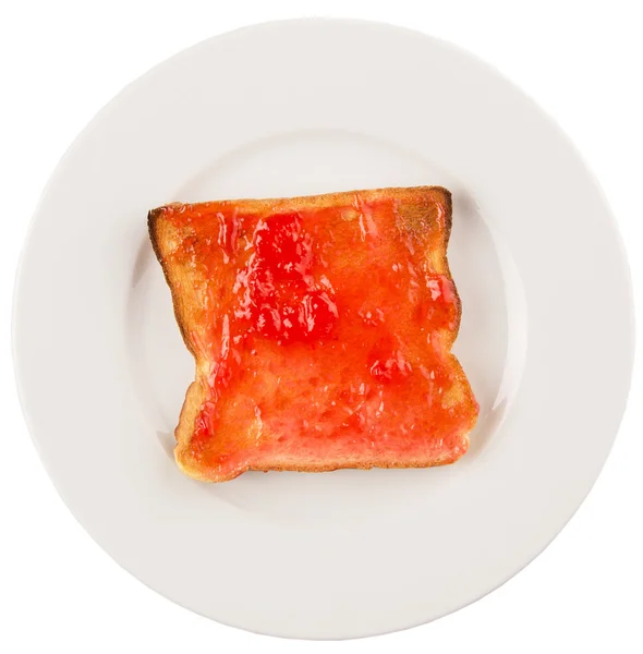Torrada de pão com geléia de morango — Fotografia de Stock