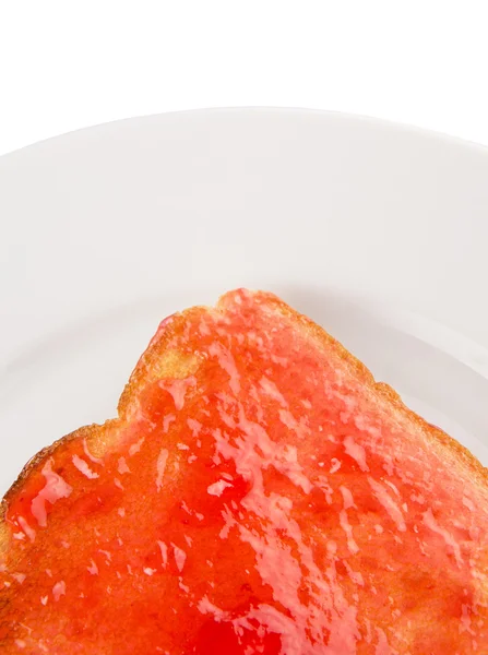 Pan tostado con mermelada de fresa —  Fotos de Stock