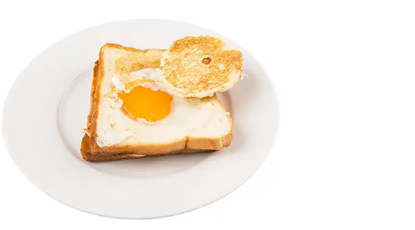 Jajka Koszyku Chleb Toast — Zdjęcie stockowe
