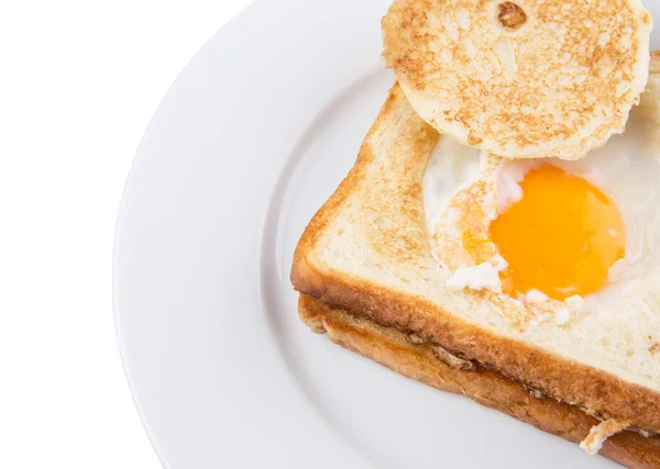 Αυγό Καλάθι Ψωμί Τοστ — Φωτογραφία Αρχείου
