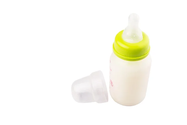 Milk Baby Bottle White Background — Stock Photo, Image