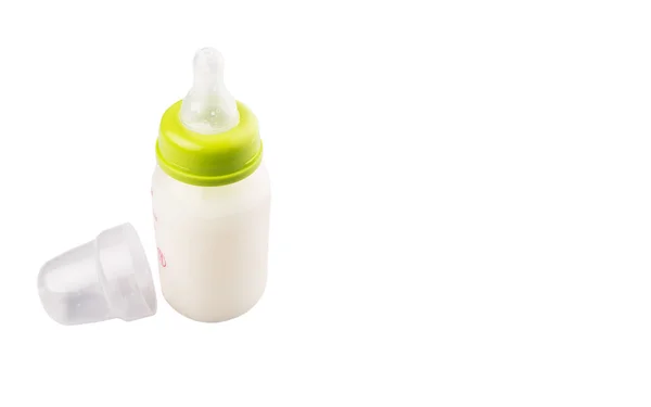 Milk Baby Bottle White Background — Stock Photo, Image