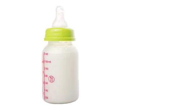 Milk Baby Bottle White Background — Stock Photo, Image