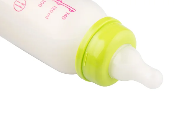 Молоко Дитячій Пляшці Білому Тлі — стокове фото