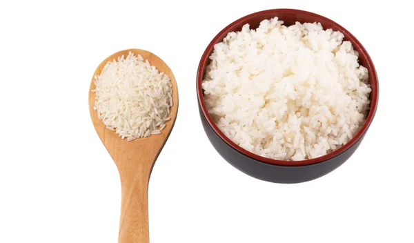 Raw And Cooked Rice — Stock Photo, Image