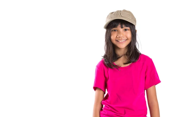 Junge preteen asiatische Mädchen mit einem cap — Stockfoto