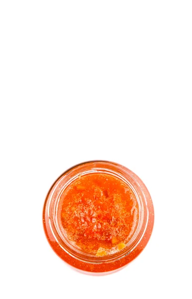 Orange Fruit Jam Bottle White Background — Stock Photo, Image