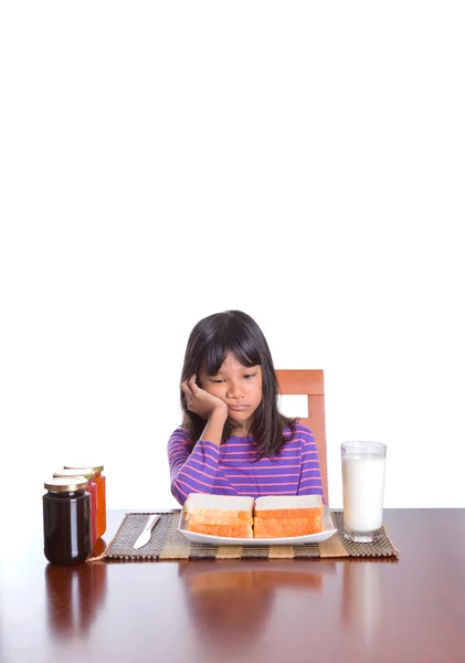 Jovem malaio asiático Preteen menina tomando café da manhã — Fotografia de Stock