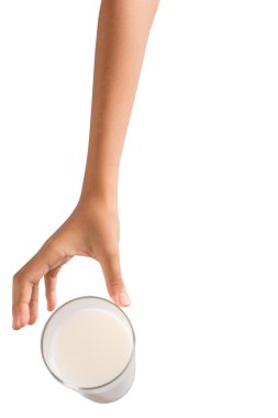 Young Girl Hand With A Glass Of Milk clipart
