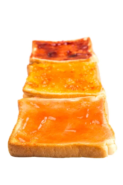 Wymieszać z konfiturą rozprzestrzenił się na chleb toast — Zdjęcie stockowe