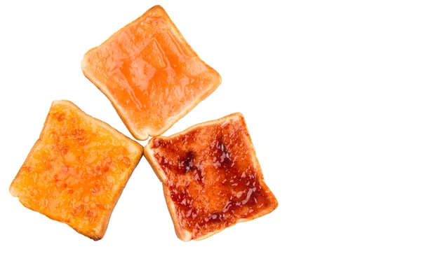 Karışık meyve reçeli ekmek tost yayıldı — Stok fotoğraf