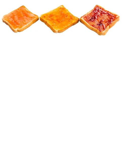 Смешайте Фрукты Чернику Апельсиновый Фруктовый Джем Распространяется Хлеб Тост Белом — стоковое фото