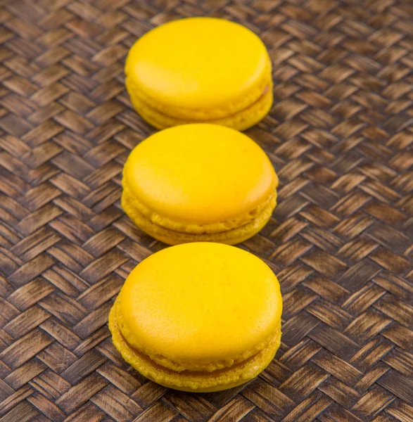 Yellow Colored French Macarons — Stock Photo, Image