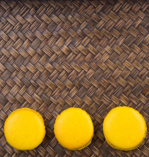 Macarrones franceses de color amarillo — Foto de Stock