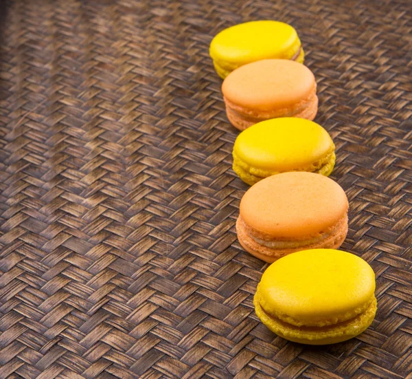 Orange And Yellow French Macarons — Stock Photo, Image