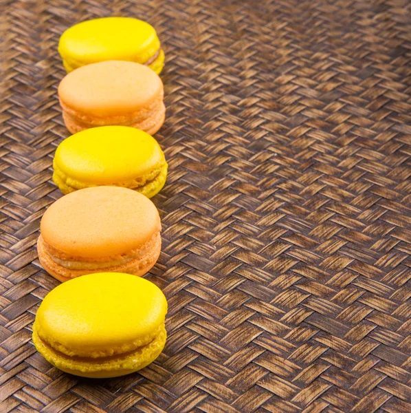 Orange And Yellow French Macarons — Stock Photo, Image