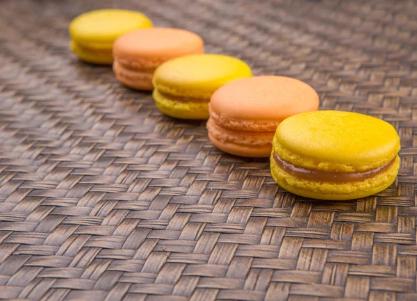 Orange And Yellow French Macarons — Stock Photo, Image