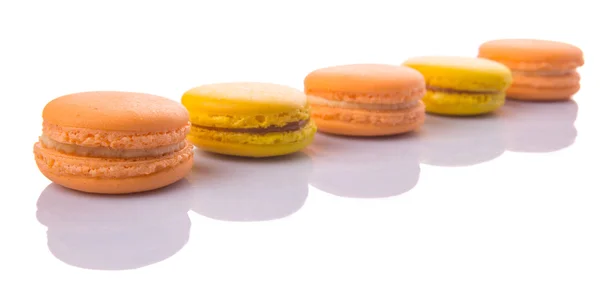 Yellow And Orange Colored French Macarons — Stock Photo, Image