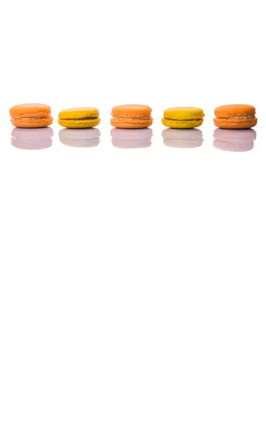 Yellow And Orange Colored French Macarons — Φωτογραφία Αρχείου