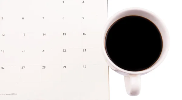 Café y Planificador de Día —  Fotos de Stock