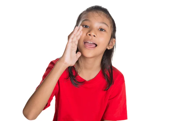 Young Asian Girl Shouting — Stock Photo, Image
