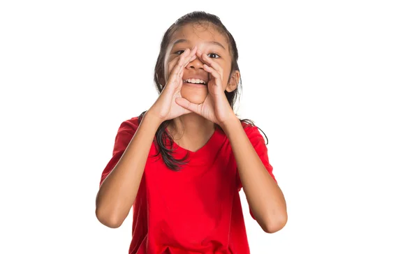 Young Asian Girl Shouting — Stock Photo, Image