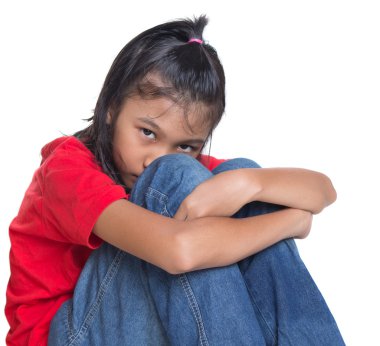 Genç Asyalı kız üzgün ve depresyonda