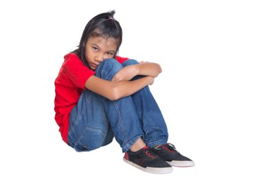 Genç Asyalı kız üzgün ve depresyonda