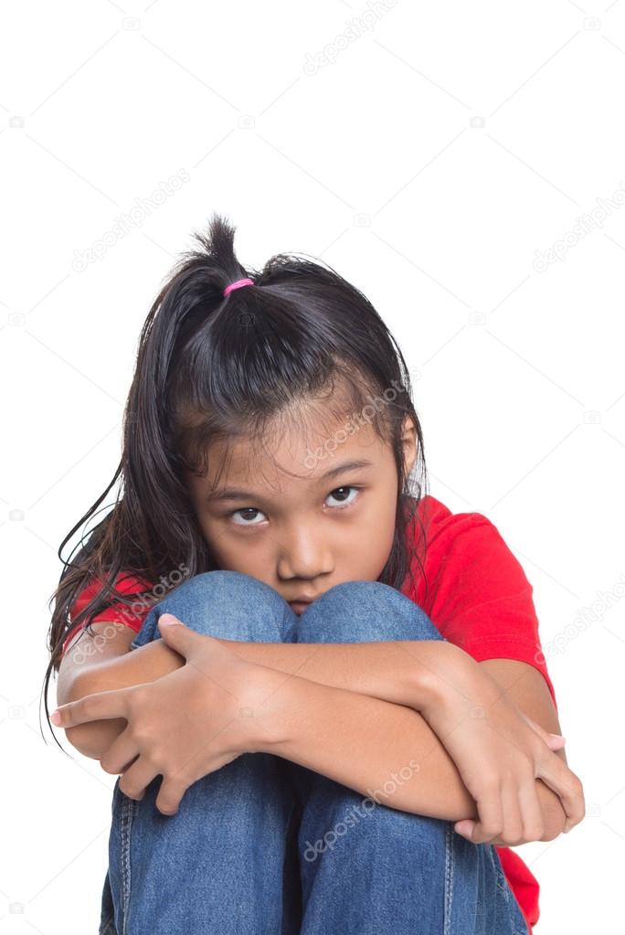 Sad And Depressed Young Asian Girl