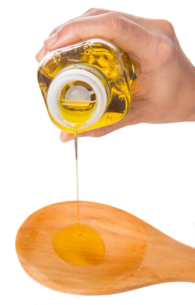 Versare l'olio d'oliva — Foto Stock