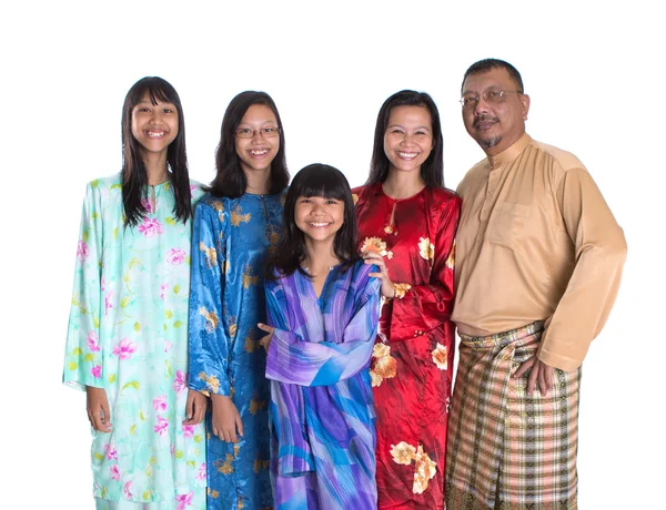 Asian Malay Parents With Teen Daughters — Stock Photo, Image