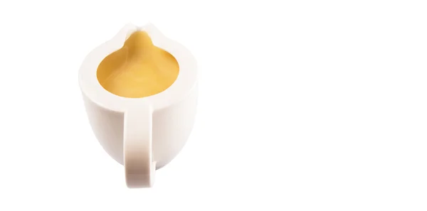 Сгущенное Молоко Небольшом Молочном Кувшине Белом Фоне — стоковое фото