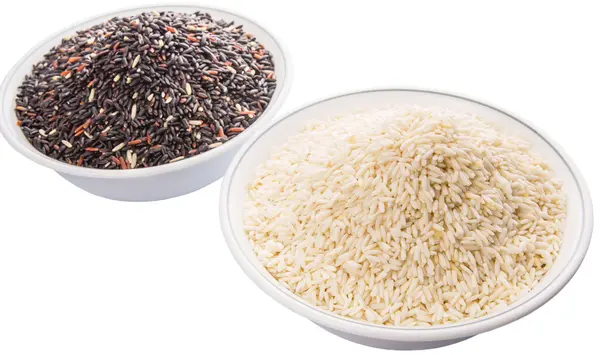 Riz gluant noir et blanc — Photo