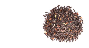 Beyaz arka plan üzerinde siyah yapışkan pirinç