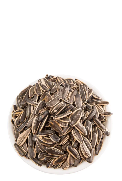 Sunflower Seeds In White Bowl — Stock Photo, Image