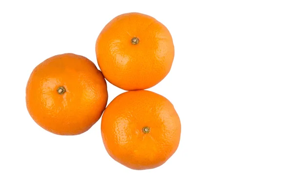 Groupe Fruits Orange Mandarine Sur Fond Blanc — Photo