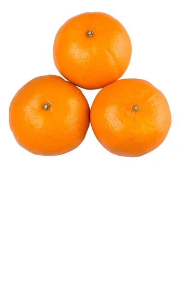 Eine Gruppe Mandarinenorangefarbener Früchte Auf Weißem Hintergrund — Stockfoto