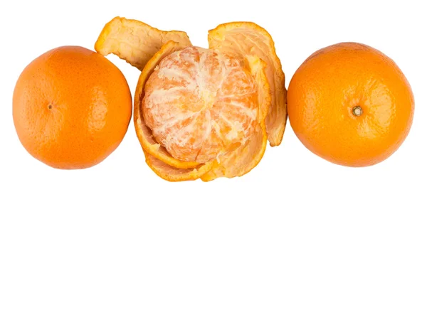 Grupo Fruta Naranja Mandarina Sobre Fondo Blanco — Foto de Stock