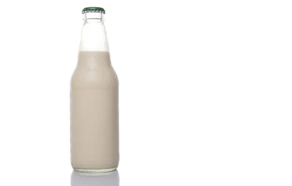 Bottle Soybean Milk White Background — Stock Photo, Image