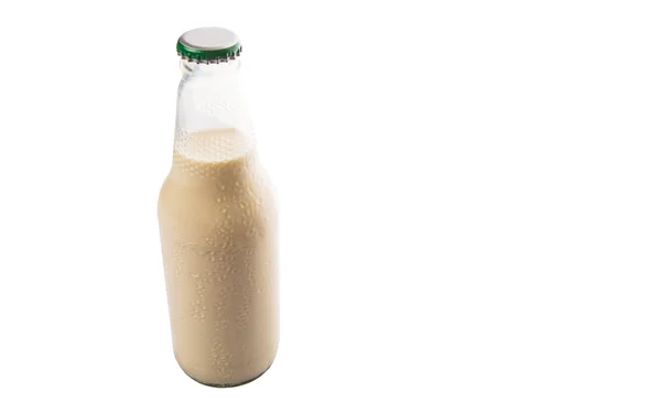 Láhev Sojového Mléka Nad Bílým Pozadím — Stock fotografie