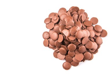 Beyaz arka plan üzerinde çikolata düğmesi