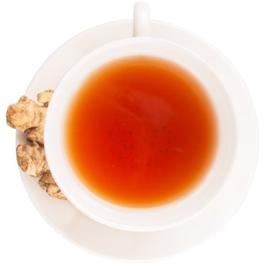 bir fincan çay ve zencefil kökü