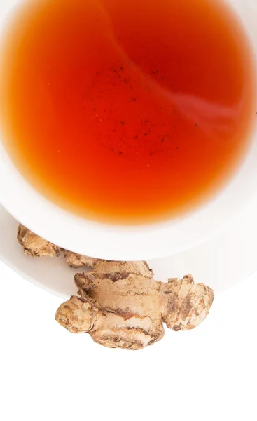 Ginger Root and A Cup Of Tea — Stock Photo, Image