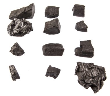 Beyaz arka plan üzerinde kömür