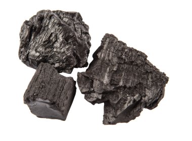 Beyaz arka plan üzerinde kömür