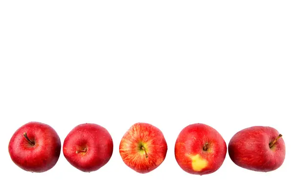 Красные Яблоки Белом Фоне — стоковое фото