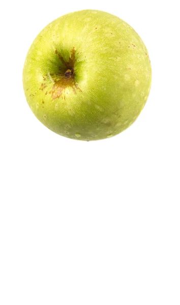 Grönt Äpple Över Vit Bakgrund — Stockfoto