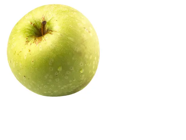 Groene Appel Witte Achtergrond — Stockfoto