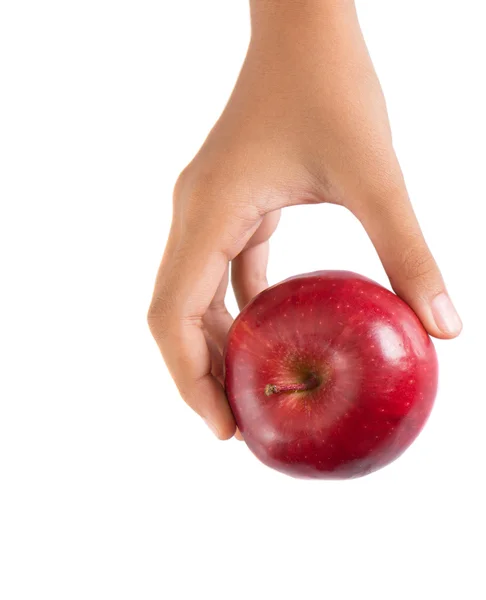 Gospodarstwa czerwone jabłko — Zdjęcie stockowe